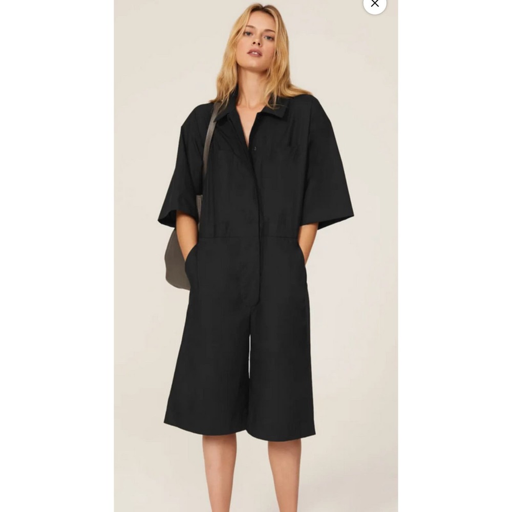 Rachel Comey Black Short-Sleeve Wide-Leg Jumpsuit